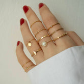 14K yellow gold cross ring